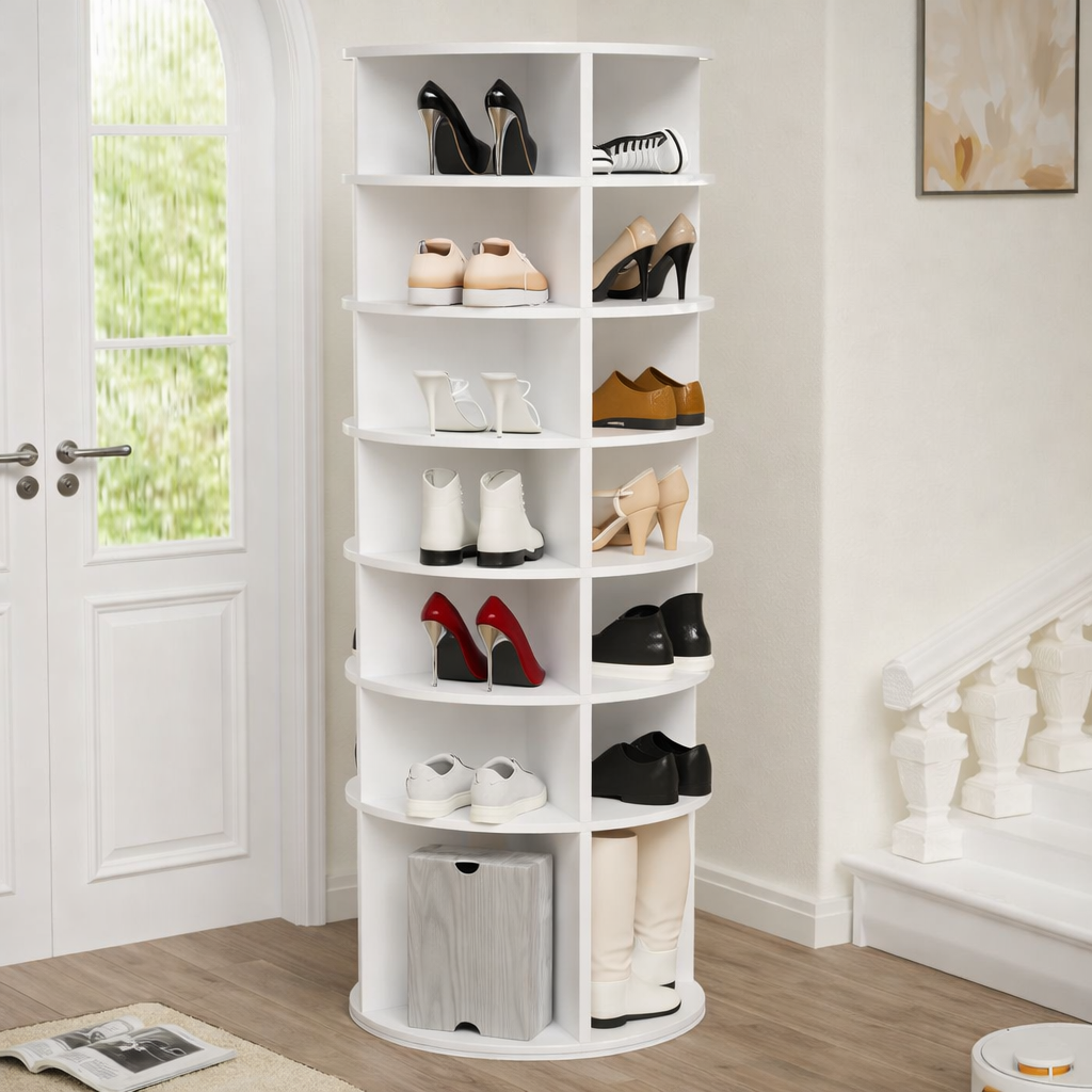 Spinora 7-Tier Rotating Shoe Rack – 360° Spinning Storage Tower